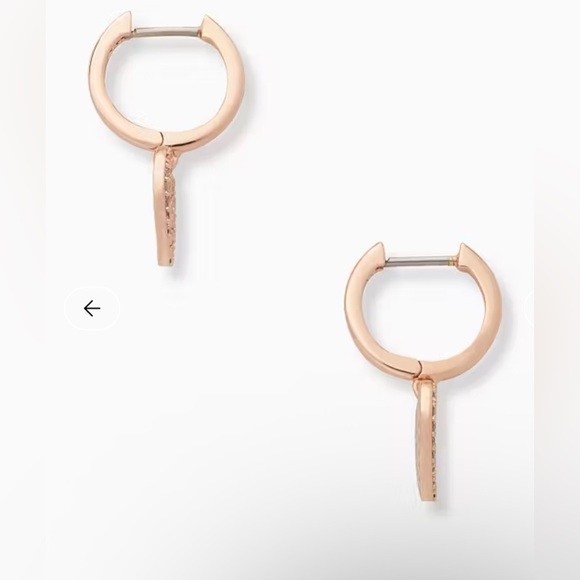 Kate Spade NWT Yours Truly Pave Heart Drop Earrings - Rose Gold - Picture 3 of 3
